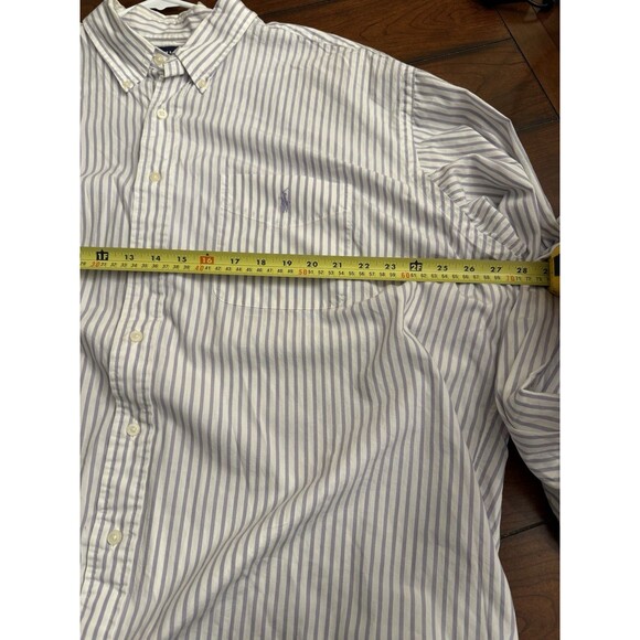 Ralph Lauren Golf Tilden Button Down Shirt Mens 2XL Purple Striped Cotton - Picture 8 of 8